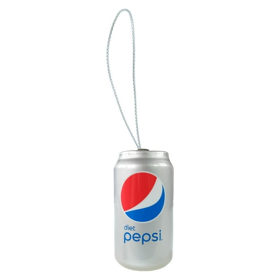 Diet Pepsi Decoupage Holiday Ornament, 4 inches Tall, Molded Plastic, White, Novelty Ornament