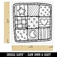 thumbnail image 2 of Charming Hand Drawn Quilt Doodle Sewing Quilting Self-Inking Rubber Stamp Ink Stamper - Brown Ink - Small 1 Inch, 2 of 7
