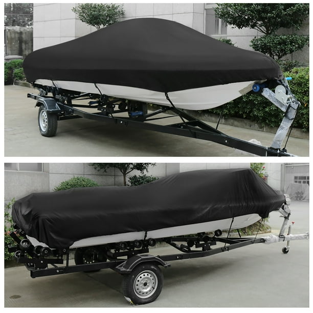 Bâche De Protection étanche Pour Bateau Coque En V (14-16 Pieds) - Noir 600D - 540x290 Cm