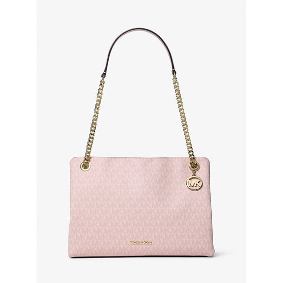 Michael Kors Outlet Christina Medium Signature Logo Messenger Bag - Powder Blush