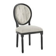 thumbnail image 2 of Modway Arise Vintage French Upholstered Fabric Dining Side Chair in Black Beige, 2 of 8