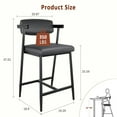 thumbnail image 2 of AKDSteel Tabourets de Bar Ensemble de 2, Tabourets de Bar Pivotants Réglables, Chaises de Bar en Similicuir, Hauteur de Comptoir Rembourrées avec Dossier Doux pour Îlot de Cuisine, 2 of 6