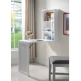 thumbnail image 2 of Renata Wall-Mounted Fold-Out Convertible Workstation Desk, White Wood, With Chalkboard & Shelves, Contemporary, 2 of 8