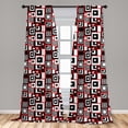 thumbnail image 5 of Ambesonne Abstract Curtains, Minimalist Retro, Pair of 28"x95", Vermilion and Charcoal Grey, 5 of 5