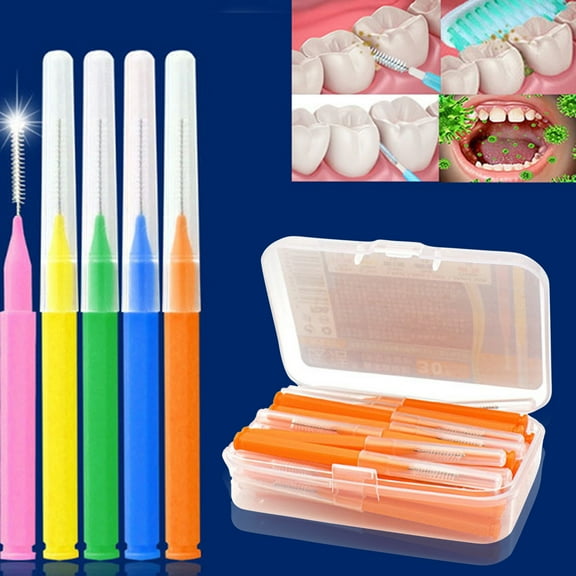 Mightlink 30Pcs/Box Interdental Brush Soft Bristle Teeth Care Manual Orthodontic Dental Teeth Brush Toothpick Oral Care