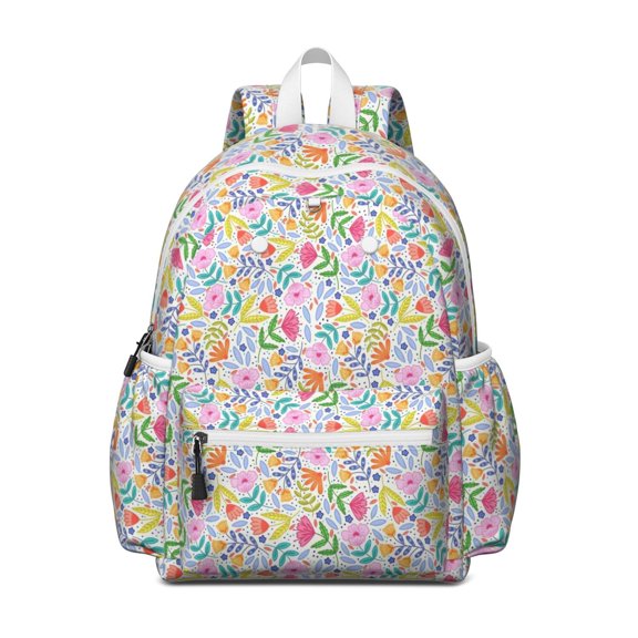 Pioneer Flower Backpack for School,Cute School Bag,Schoolbag with Adjustable Shoulder Straps & Padded Back,13.4"x11"x4.7"