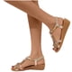 thumbnail image 4 of Amzcrzy Zapatos de mujer,Zapatos de mujer,Zapatillas de mujer, Sandalias romanas con tacón bajo y diseño de boca de pez para mujer, estilo bohemio, informales, con diamantes de imitación Sandalias Mu, 4 of 6