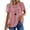 Pink, variant on UVN Summer Womens Chiffon Blouses Short Sleeve Crew Neck Shirts for Women Boho Lace Casual Tops