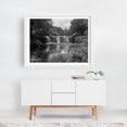 thumbnail image 2 of Wai Koa Stone Dam - Kilauea Hawaii Photography Waterfall Black and White Nature Forest Scenic Landscape Vintage White Framed Wall Art Print 16 x 24 inches, 2 of 3