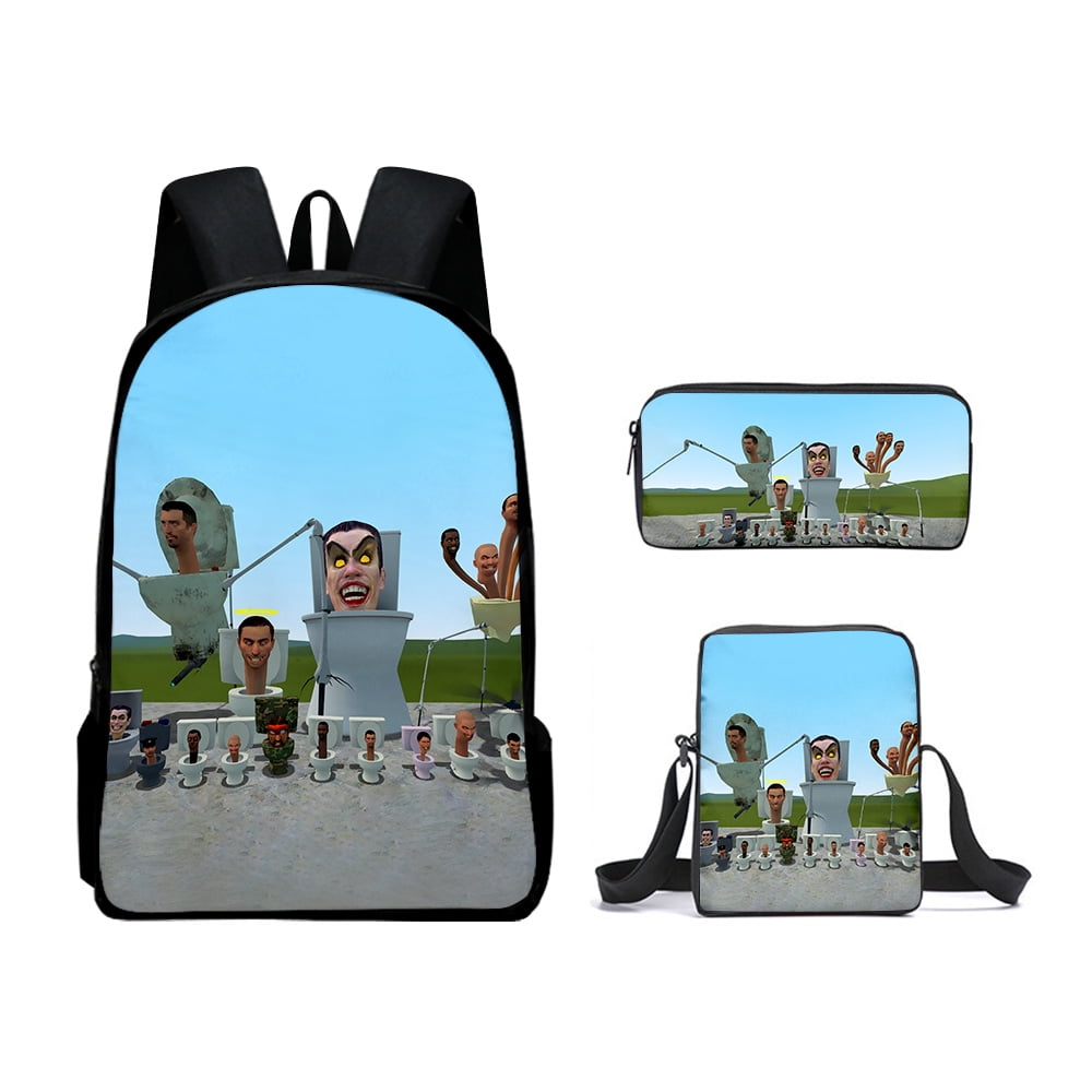 Skibidi Toilet Merch Backpack Rucksack Cosplay Zip Pack Schoolbag