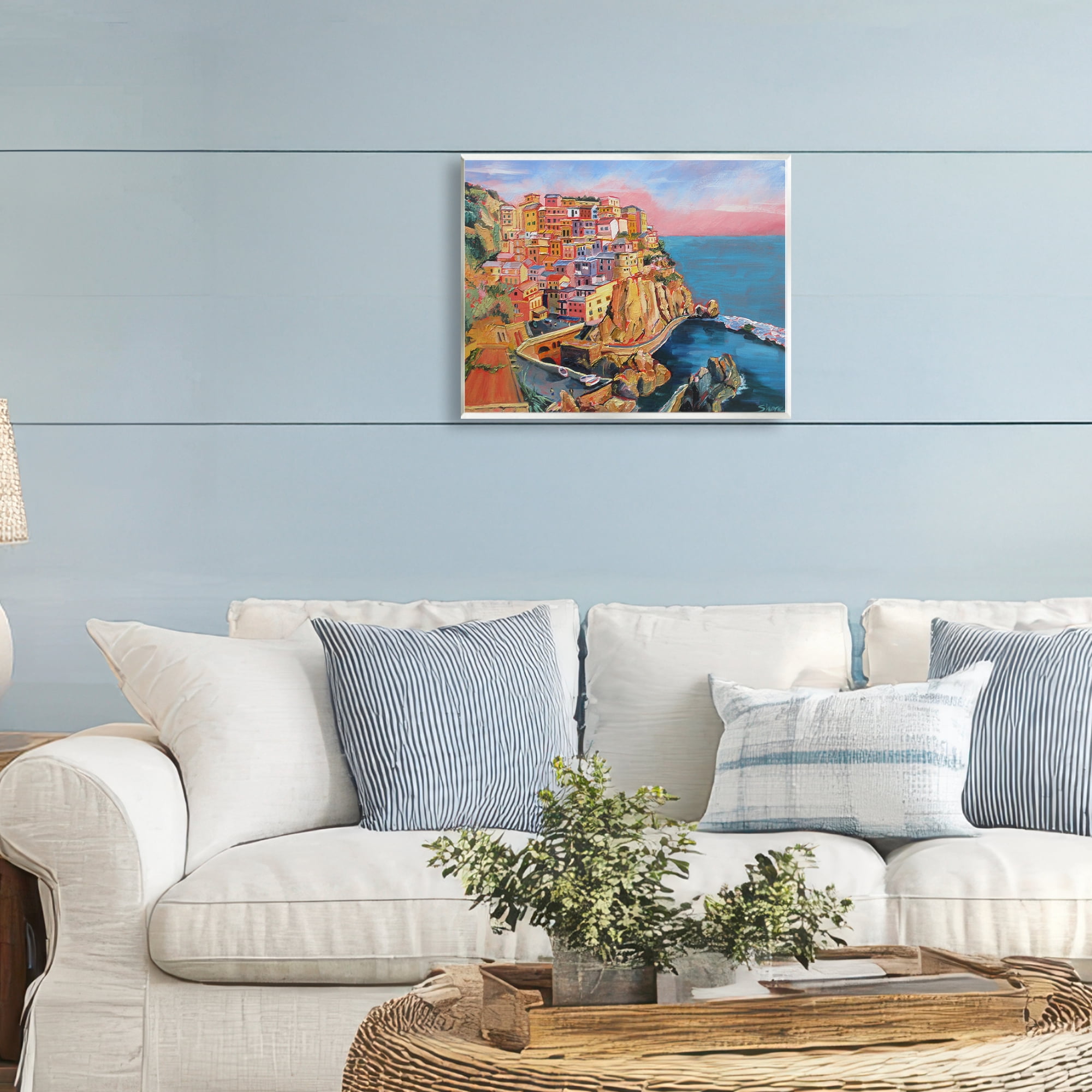 Stupell Industries Cinque Terre Seascape Architecture Wall Plaque Art, design by Maxine Shore