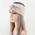 thumbnail image 2 of Pearl Cross Hair Band Woven Headband Warm Hair Band Autumn And Winter Double-Layer Knitted Hair, 2 of 4