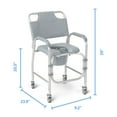 thumbnail image 5 of Medline Aluminum Padded Shower Chair Commode with 4 Locking Casters, 300 lbs. Weight Capacity, 5 of 8