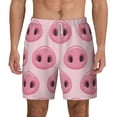 thumbnail image 2 of Picia Pig Nose pattern Mens Swim Trunks with Compression Liner Stretch Beach Shorts Quick Dry with Zipper Pockets No-Chafing Board Shorts-Small, 2 of 9