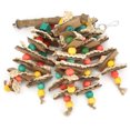 thumbnail image 4 of Juguete colgante para morder pájaros, hojas de maíz, jaula de madera natural, juguete para masticar para loros, loros grises africanos, cacatúas y guacamayos., 4 of 14