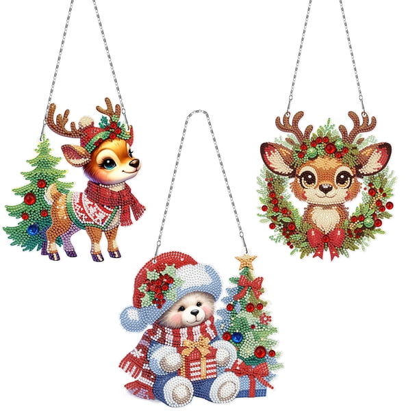 Decoración Navideña De Acrílico 2D Con Forma De Animal - Ligera, Reutilizable, Diseño Moderno Para árbol, Pared O Ventana