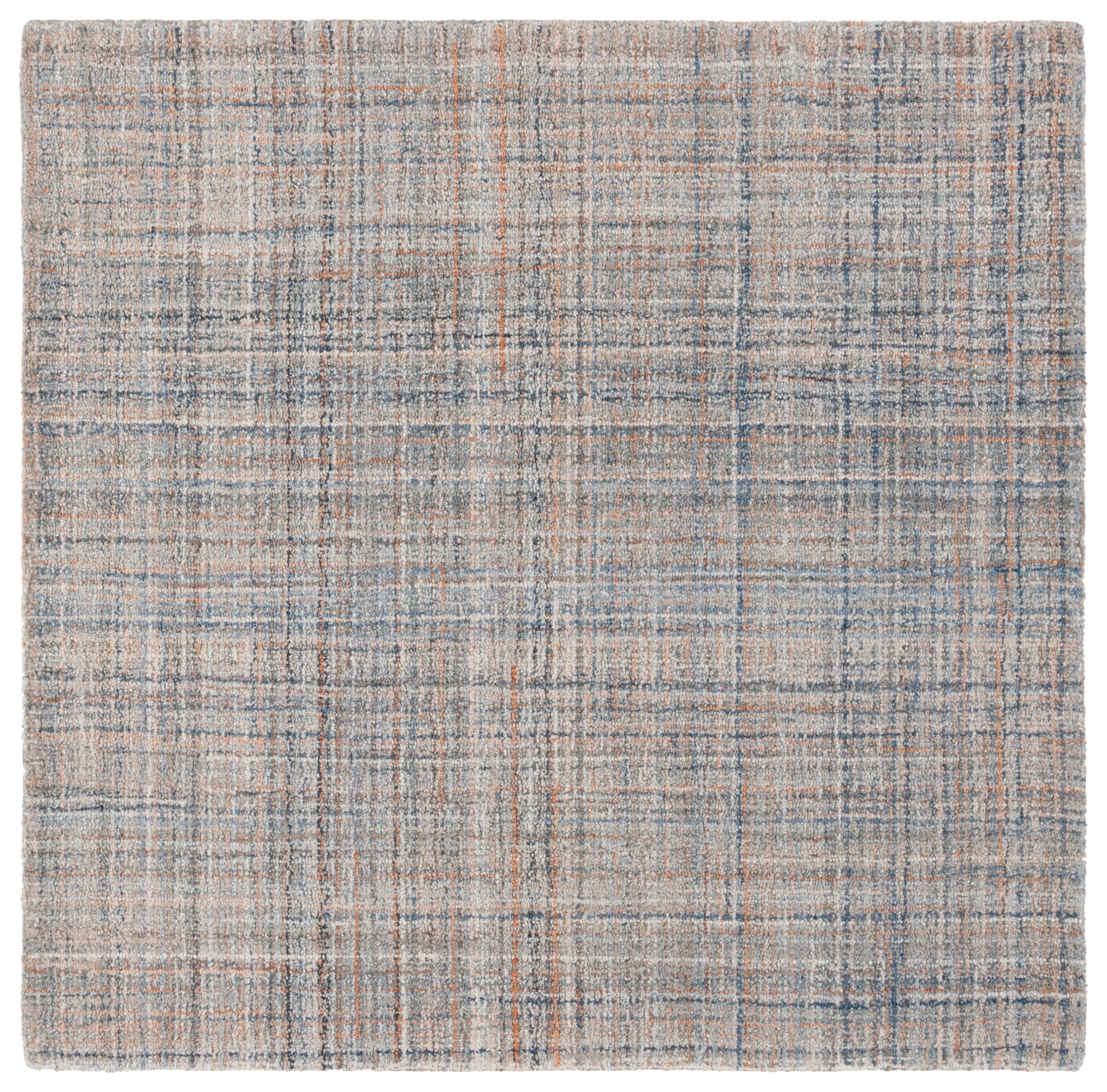 SAFAVIEH Abstract Yorick Striped Polyester Area Rug, Blue/Gray, 6' x 6' Square