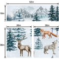 thumbnail image 2 of Watercolor Winter Christmas Landscape Window Curtains Set with Valance3pcs Forest Wild Animals Kitchen Curtains Sets Short Drape for Bathroom and Bedroom Living Room Window, 2 of 5