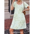 thumbnail image 5 of Avidlove Nightgowns for Women Pleated Sleep Shirts Lace Trim Neck Sleep Dress Short Sleeve Night Shirts, 5 of 7
