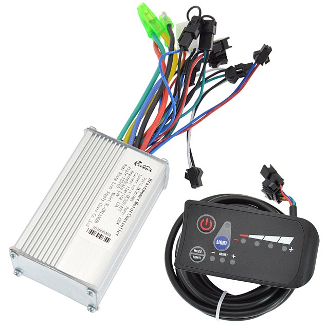 Controlador para bicicleta eléctrica con pantalla LCD de 36V - Regulador de velocidad sin escobillas y panel de control con indicador de batería y 3 niveles de asistencia. Ideal para scooters y bicis