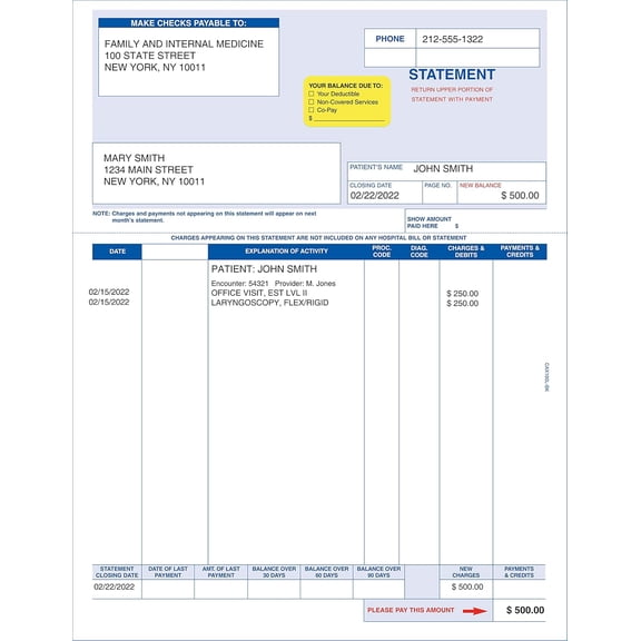 Balance Due Notification Label, 1-1/2” x 7/8”, Fluorescent Chartreuse, , Patient Financial Responsibility Stickers, Permanent Adhesive, 250 Stickers/Box