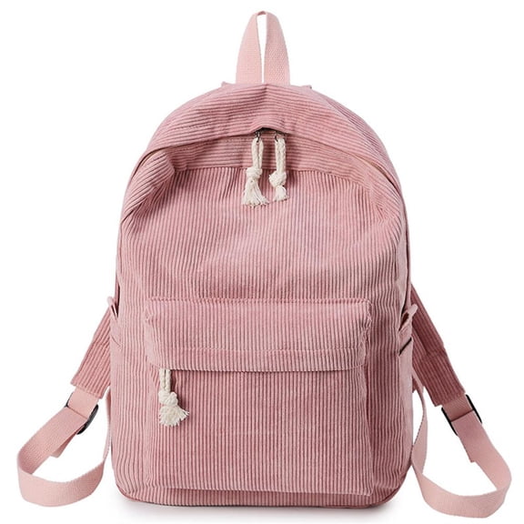 ATJIA Vintage School Bookbag, Travel Laptop Backpack, Corduroy Backpack, Casual Daypack for College