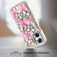 thumbnail image 2 of For iPhone 16 6.1 inch Lavished Floral Butterfly Bling Stones Hybrid Case - Purple, 2 of 3