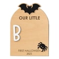 thumbnail image 2 of Baby First Halloween Keepsake Sign, 10.2x7in Bat DIY Handprint Footprint Wooden Ornament, Memory Photo Prop, 1PC, 2 of 3