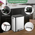 thumbnail image 2 of JoanKaren 8 Gal Stainless Steel Dual Trash Can,Compartment Step Kitchen Garbage Can with Lid and Inner Bucket, 2 of 8