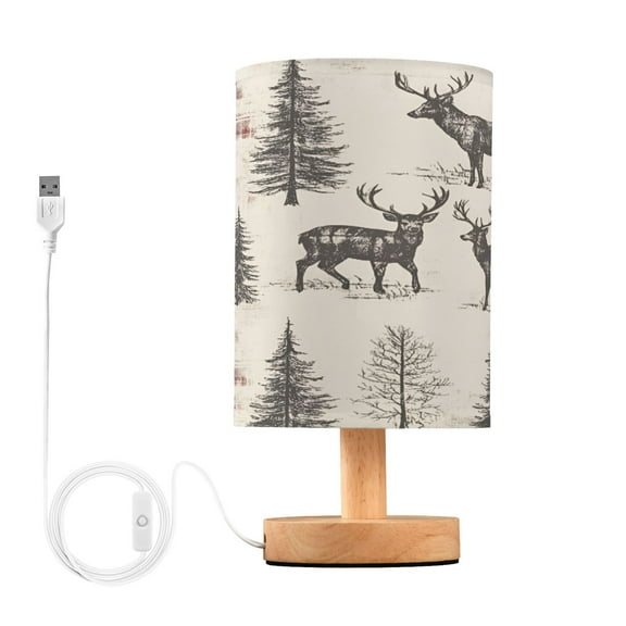 Yayeee Table Lamp for Bedroom Nightstand LED Portable Bedside Warm Light, Beige Deer