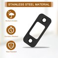 thumbnail image 4 of Uxcell 2Pack Door Strike Plate, 57mm x 25.5mm Stainless Steel Latch Deadbolt Replacement Lock Strike Plate, Black, 4 of 6