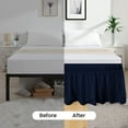 thumbnail image 2 of CCNY Wrap Around Style Bed Skirt Short Queen Navy Blue 15" Microfiber Bed skirt, 2 of 6
