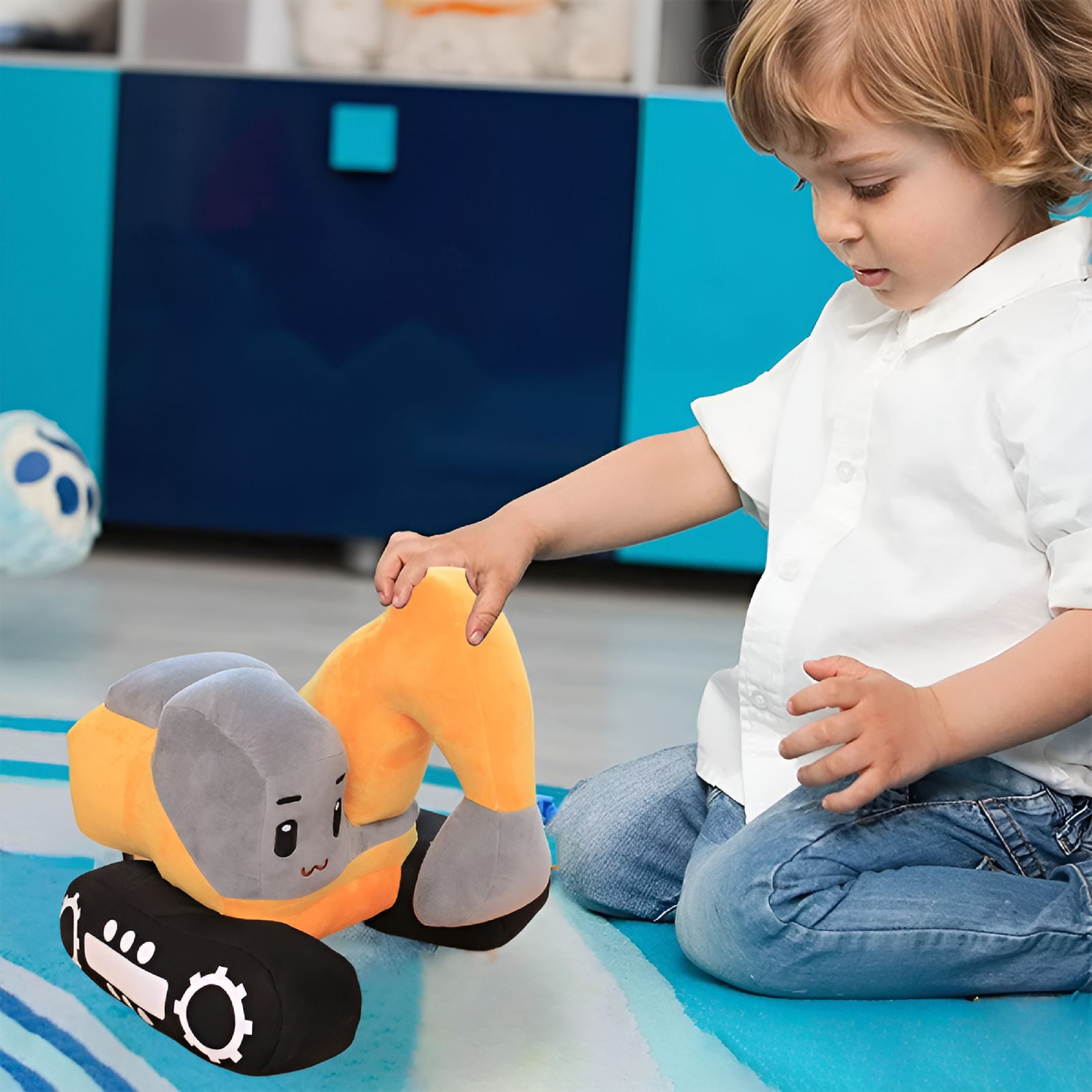 BESTSKY 2026 New Doll Excavator Toy&Cuddly Pillow Ideal for Boys&Kids Birthday Surprise Stuffed Owl Dinosaur Weighted Stuffed Animal Toy Bear Funny Dog Teeth Two Year Old Toys Easter Stuffed