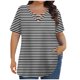 thumbnail image 1 of Tops de Manga Corta de Tamaño Más de las Mujeres, Blusas de Cuello en V Impresas de Verano de Moda para Uso Casual, Diario Y de Fiesta, 1 of 6