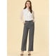 thumbnail image 3 of Pantalones a cuadros casuales Allegra K para mujer bolsillos pierna recta trabajo oficina Blanco negro S, 3 of 5