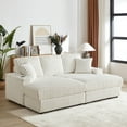 thumbnail image 2 of 84" Loveseat Cloud Couch with 2 Ottomans and 2 Cup Holders, Modular Deep Seat Sectional Sofa with Hidden Storage and Throw Pillows for Living Room, Beige, 2 of 9