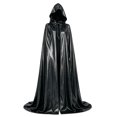 thumbnail image 4 of Yuncity Unisex Halloween Hooded Cape Graphic Print Sleeveless Cloak Flowy Lightweight Cosplay Stage Performance Clothes Black, 4 of 5