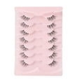 thumbnail image 3 of Natural Lashes Half Lashes Natural Look False Wispy Eyelashes Clear Band Lashes Pack 3D Faux Mink Lashes 7 Pairs C03, 3 of 8