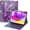 A-Purple Marble, variant on for iPad (A16) 11th/10th Generation Case with Keyboard(2025/2022)-7 Color Backlight Wireless Detachable Folio Keyboard Cover with Built-in Pencil Holder for iPad 11/10.9 inch, Purple Marble
