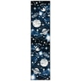 thumbnail image 2 of SAFAVIEH Carousel Kids Planets and Stars Runner Rug, Dark Blue/Light Blue, 2'3" x 10', 2 of 10