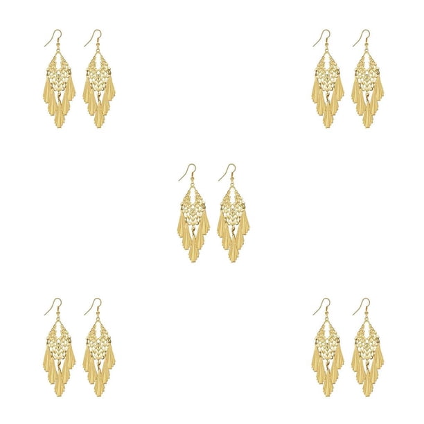 Qarigey 2 Piezas Aretes Barroco Accesorio de moda Día de San Valentín para Festivos Dorado Type2 NO2 Qarigey CBP201637