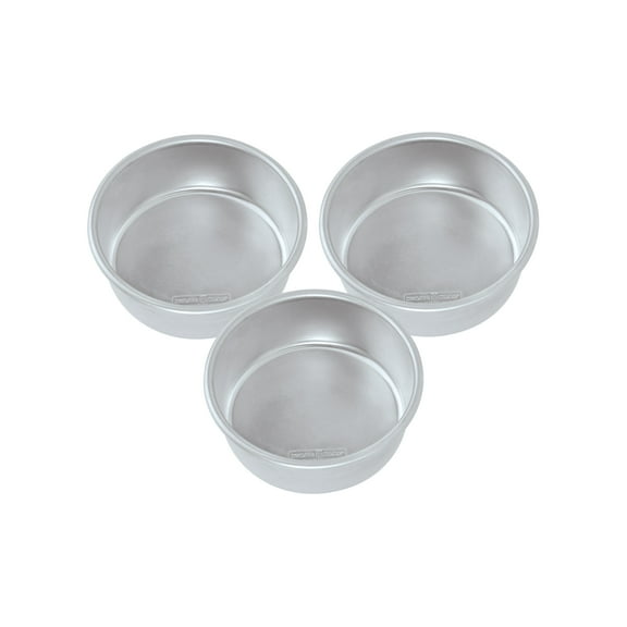 Nordic Ware 3pc Natural Aluminum 6" Round Cake Pan Set, Silver, 6.6" x 6.6" x 2.5"