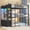 Black with Drawers, variant on Metal Triple Bunk Bed, Twin Over Twin Over Twin Bunkbeds with 6 Storage Drawers,Bunk Bed with Clothes Rod,DIY Mesh Grid,Top Shelf,LED Light,2 Side Pockets,2 Separate Ladders,Safety Guardrail