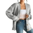 thumbnail image 5 of Aueoeo Womens Oversized Sweaters, Womens Casual Lightweight Long Sleeve Cardigan Flowy Soft Open Front Knit Cardigan Sweaters, 5 of 6