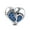Blue, variant on Baby Footprints Heart Charm for Women European Bead CZ Sterling Silver Ginger Lyne Collection