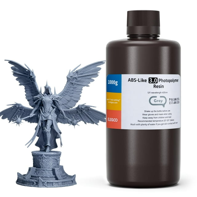 Impresora 3D de resina ELEGOO 2024 mejorada tipo ABS 3.0 gris, 1 kg