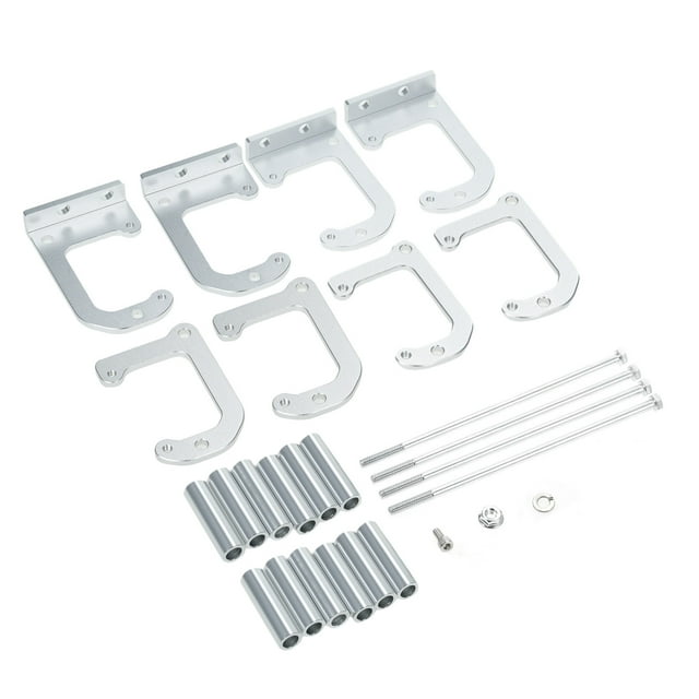 Mistaha Silver Aluminum Alloy LS Coil Relocation Brackets Mounting Bracket Kit with Remote Mount Feature