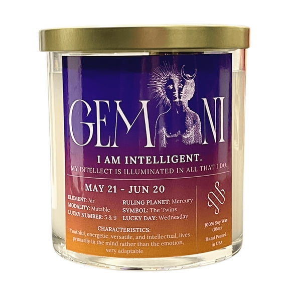 Gemini Affirmation Crystal Candle