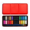 thumbnail image 1 of Estuche de acuarelas sólidas de 18 colores, caja de hierro, suministros de arte, portátil, para niños, para pintar a mano, pinturas en polvo de acuarela., 1 of 1