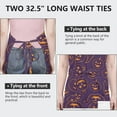 thumbnail image 6 of Hand Drawn Halloween Pumpkin Apron-Garden Aprons for Women with Pockets-Cotton Linen Waterproof Kitchen Cooking Gardening Aprons Adjustable for Kitchen,Cooking,BBQ and Salon 32"x27", 6 of 7